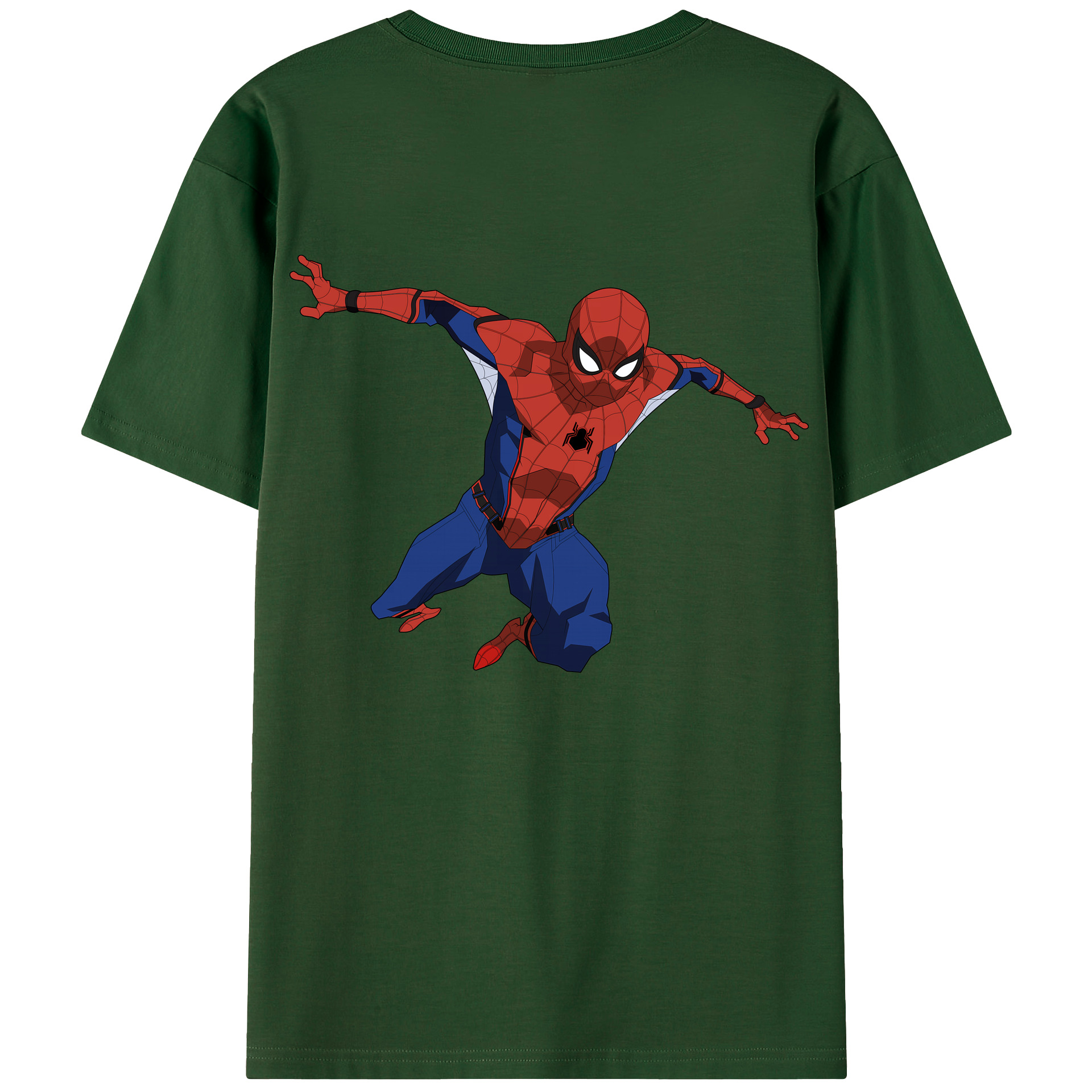 （画像用） Spider Man スパイダーマン 綿100％半袖Tシャツ（背面プリント）